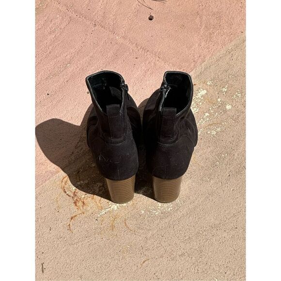 American Eagle Black Ankle Boots Side Zipper Chunky Heel Size 8.5 - Picture 4 of 10